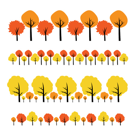 Collection of small cute modern cartoon treeのイラスト素材