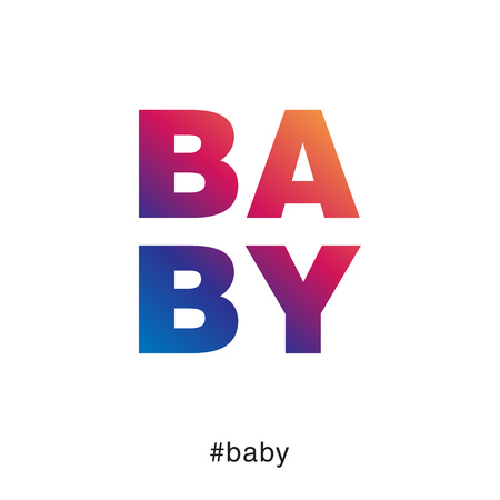 Modern and colorful baby typographyのイラスト素材
