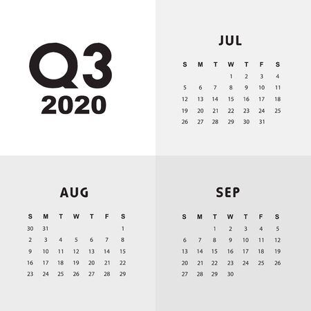 Abstract and modern calendar template of 2020のイラスト素材