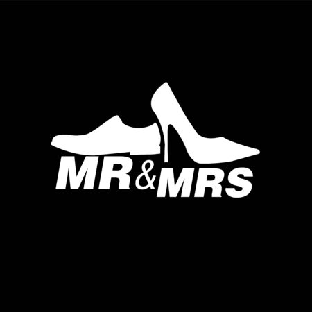 Silhouette of leather shoe and high heelのイラスト素材