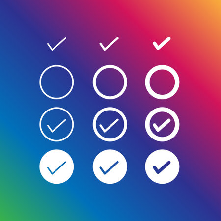 Set of tick or check iconのイラスト素材