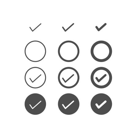 Set of tick or check icon