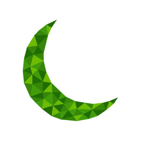 Polygonal geometric crystal moon suitable for islamic logo, symbol, button, best award.のイラスト素材
