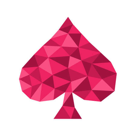 Polygonal geometric crystal poker spade symbol suitable for logo, button, jewel, best award.のイラスト素材