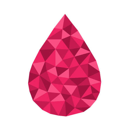 Polygonal geometric crystal water drop symbol suitable for logo, button, jewel, best award.のイラスト素材