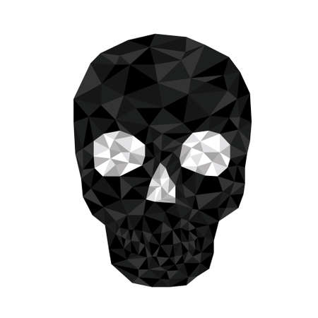 Polygonal geometric crystal skull symbolのイラスト素材