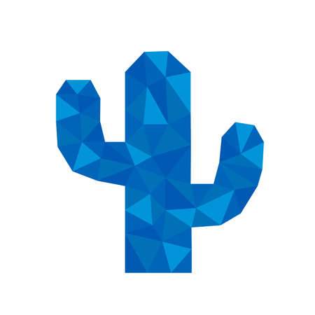 Polygonal geometric crystal cactus suitable for best award or celebration.のイラスト素材