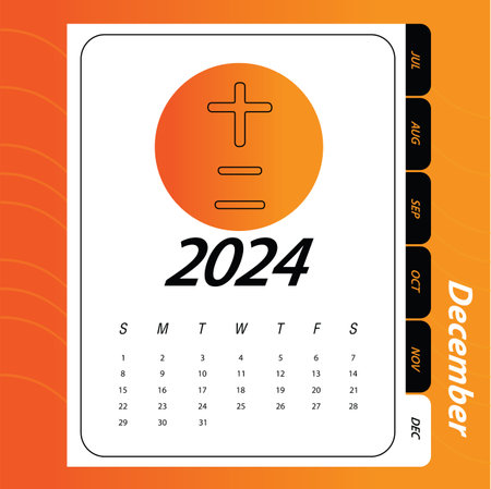 Minimalist design of monthly calendar of 2024 with Chinese characterのイラスト素材