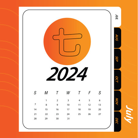 Minimalist design of monthly calendar of 2024 with Chinese characterのイラスト素材