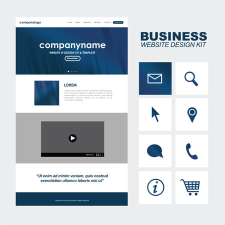 Useful website layout template and design kitsのイラスト素材