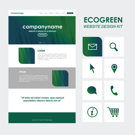 Useful website layout template and design kitsのイラスト素材