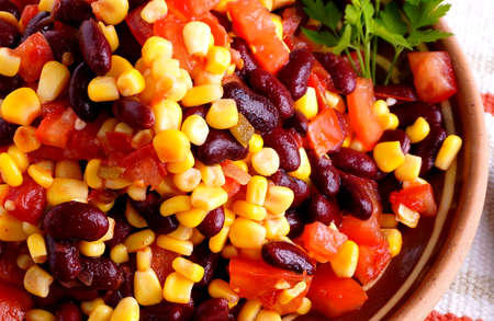 salsa salad close-upの写真素材