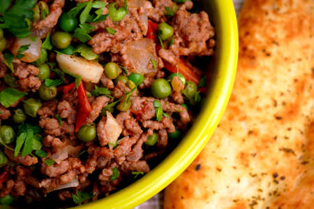 Kheema with naan breadの写真素材