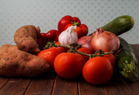 Fresh raw fall vegetable ready for cookingの写真素材