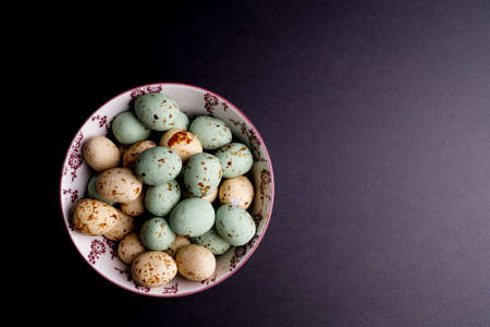 Easter Egg with copy space . Colourful Holiday eggsの写真素材