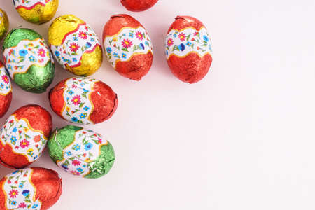 Easter egg isolated on white background with copy space