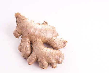 Fresh healthy ginger Root isolated on White