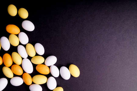 Easter egg isolated on Black background with copy spaceの写真素材