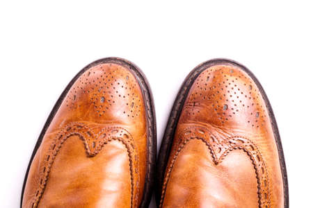 Elegant gentleman Leather Shoe. Brown elegant men's shoes ready to use for a gentleman rendezvous or...
