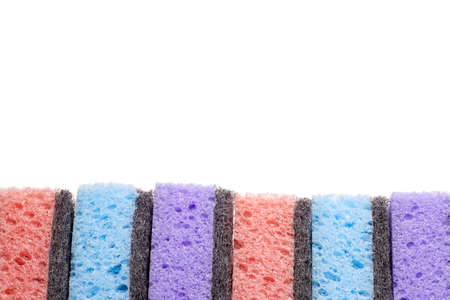 Lots of Cleaning sponges in several colorsの写真素材