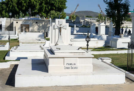 Santiago de Cuba, Cuba - January 10, 2016: Mausoleum of Family Bacardi, Santiago de Cuba, Santa Ifigenia Cemetery. Santiago is the 2nd largest city in Cubaのeditorial素材