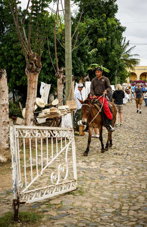 Trinidad, Cuba - January 14, 2016: Trinidad's residents still use horses for transportation. Cuba...