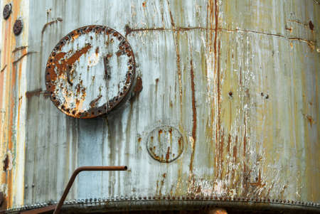 Close up of rusty industrial materials and buildingの写真素材