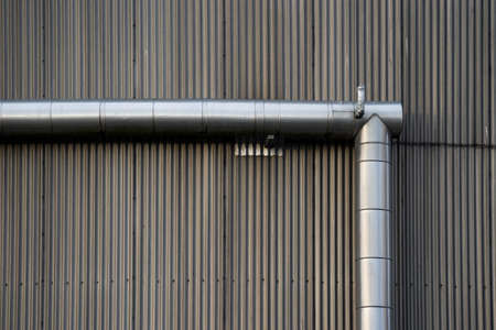 Industrial silos, close up of the grey metalの写真素材