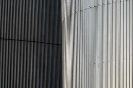 Industrial silos, close up of the grey metal