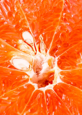 Close-up of a half blood orange, isolated on whiteの写真素材