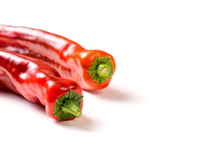 Red organic snack pepper, bellpepper isolated on white background