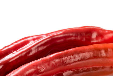 Red organic snack pepper, bellpepper isolated on white background