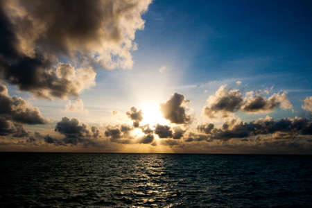 sunset in the maldivesの写真素材