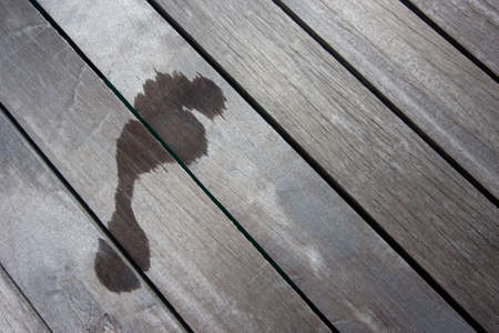 footprint on balconyの写真素材