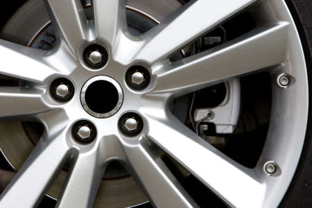 Close up of rims from a sport car