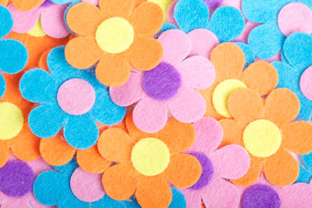 close up felt flowersの写真素材