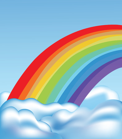 clouds and rainbowのイラスト素材