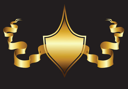 shield and ribbonのイラスト素材