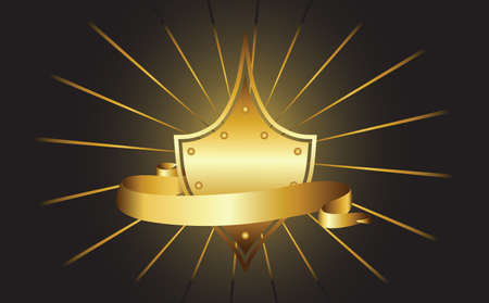 shield and ribbonのイラスト素材