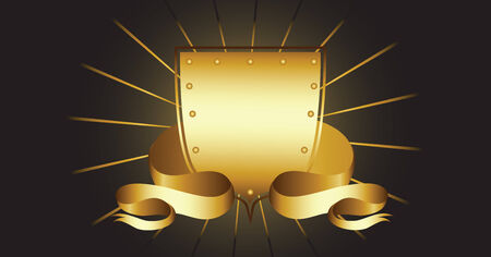 shield and ribbonのイラスト素材