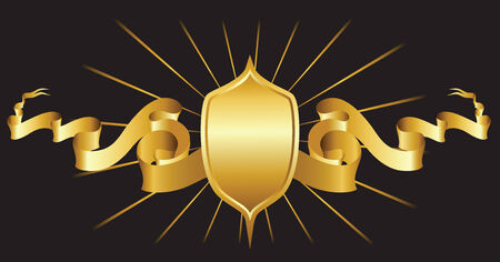 shield and ribbonのイラスト素材