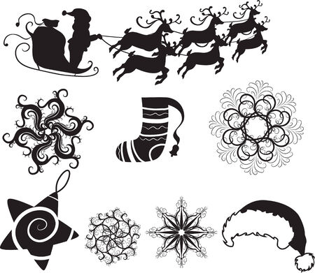 set of christmas iconsのイラスト素材