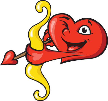 heart with bow and arrowのイラスト素材