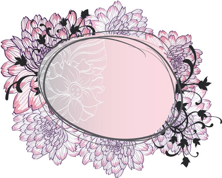 frame with decorative chrysanthemumaのイラスト素材