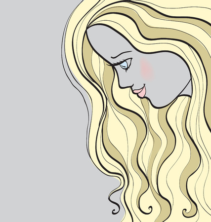 girl with long hairのイラスト素材