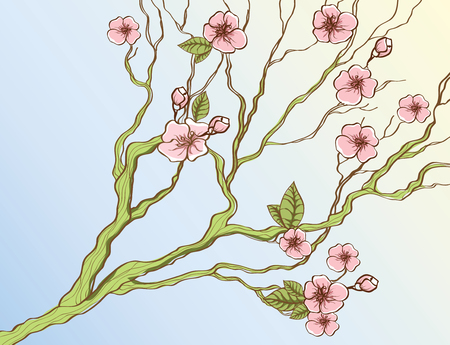 branch of cherry treeのイラスト素材