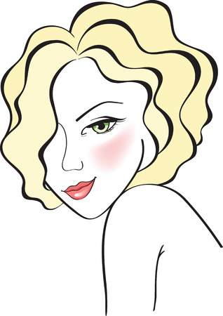 young blond girlのイラスト素材