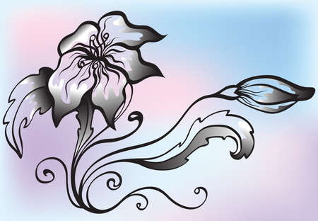 decorative flower on abstract backgroundのイラスト素材