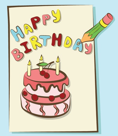 Happy birthday greeting cardのイラスト素材