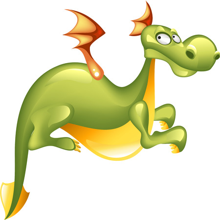 green dragon isolated on white backgroundのイラスト素材